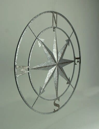 Distressed Metal Indoor Outdoor Nautical Compass Rose Wall Hanging