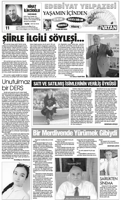 Nce Vatan Gazetesi Ekim Pazar Gazete Sayfalar Nce Vatan