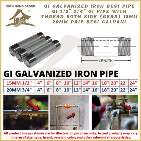 Gi Galvanized Iron Besi Pipe Gi 1 2 3 4 Gi Pipe With Thread Both Side