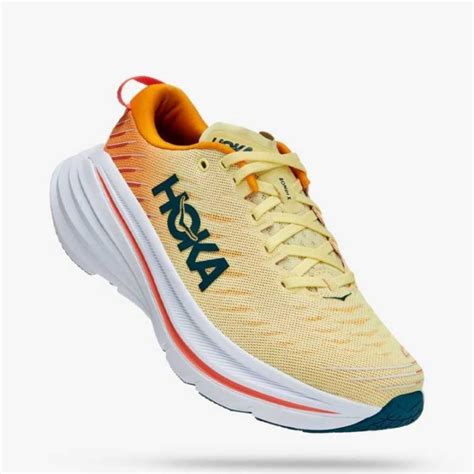 Jual SEPATU LARI PRIA HOKA ONE ONE BONDI X CARBON PLAT YELLOW PEAR