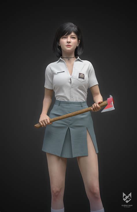 Artstation Linda Melinda Gilbran Imami Cosplay Woman Girl School Girl Dress