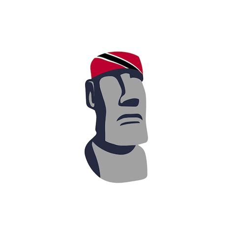 Premium Vector | Iconic Moai Statue with Trinidad and Tobago Flag ...