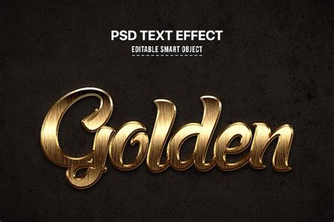 Efeito De Estilo De Texto 3d Dourado PSD Premium