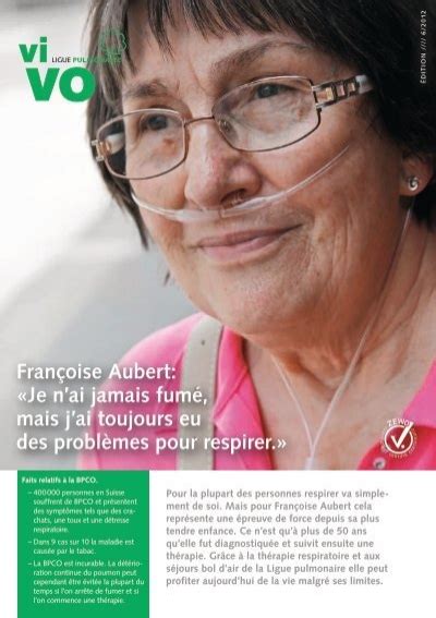 Fran Oise Aubert Je N Ai Jamais Fum Mais J Ai Ligue Pulmonaire