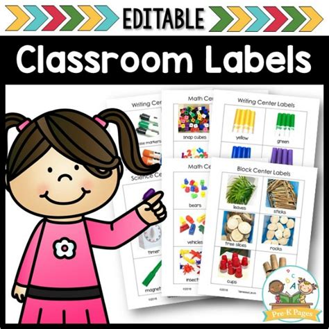 Editable Center Labels - Pre-K Pages