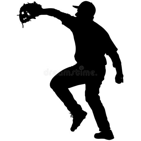 Baseball Player Pitcher While Throwing Ball Pitcher Throwing A Ball