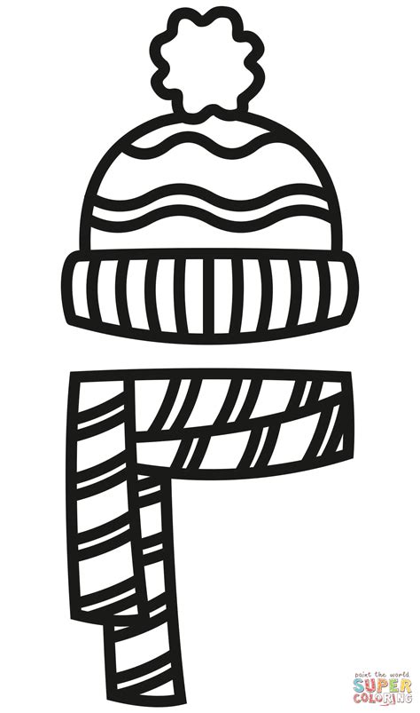 Hat And Scarf Coloring Page Free Printable Coloring Pages