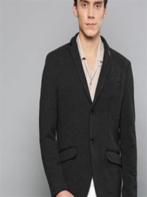 Buy Blackberrys Men Charcoal Grey Solid Slim Fit Smart Casual Blazer