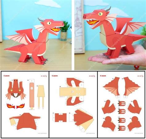 The Red Dragon A Miniature Moving Paper Toy By Keisuke Saka Cardboard Props Cardboard