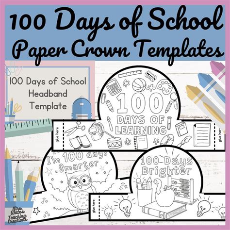 100 Days Smarter Paper Crown Craft Celebrate The 100th Day Of School