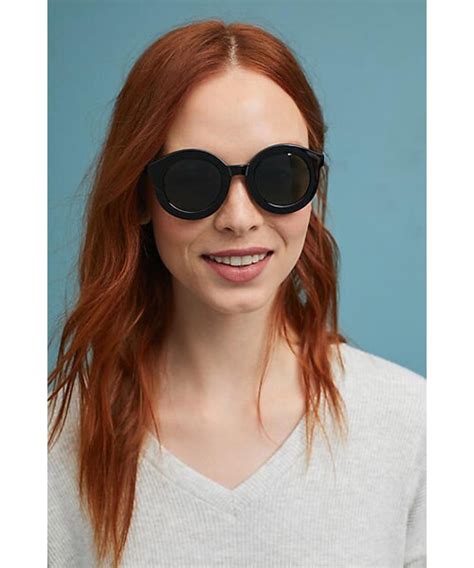 Anthropologie（アンソロポロジー）の「anthropologie Round Midnight Sunglasses（サングラス）」 Wear