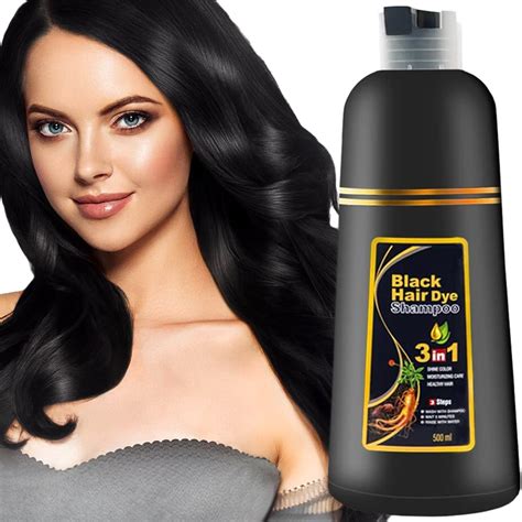 Instant Black Hair Dye Shampoo For Women Men Hair Coloring Shampoo For Gray Hair