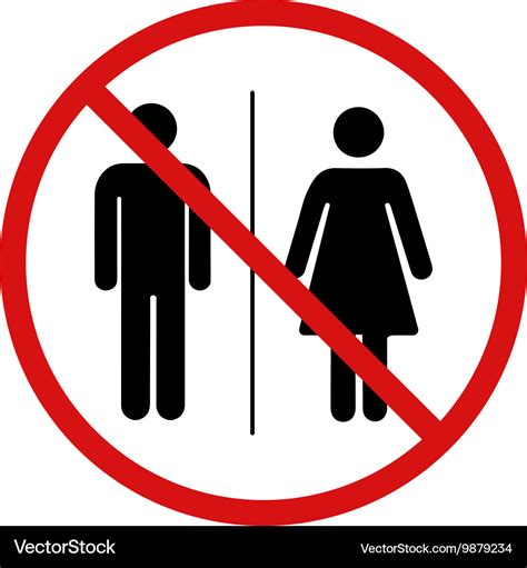 No Toilet Forbidden Sign On White Royalty Free Vector Image