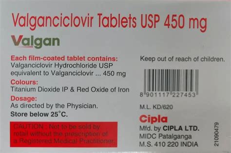 Valgan Valganciclovir Mg Tablets By Cipla Usp Prescription At Rs