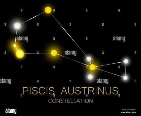 Piscis Austrinus Constellation Bright Yellow Stars In The Night Sky A