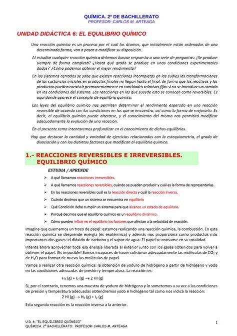 Pdf Unidad Did Ctica El Equilibrio Qu Mico Dokumen Tips