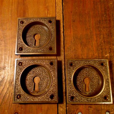 Antique Bronze Pocket Door Pulls Re Damascene 390 Classic Home Hardware