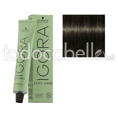 Schwarzkopf Tinte Igora ZERO AMM sin amoniaco 5 1 Castaño Claro Ceniza 60ml