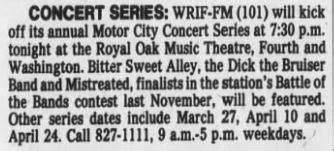 WRIF Motor City Concert Series The Concert Database