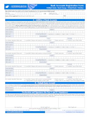 Fillable Online Bank Accounts Registration Form Pdf Sundaram Mutual