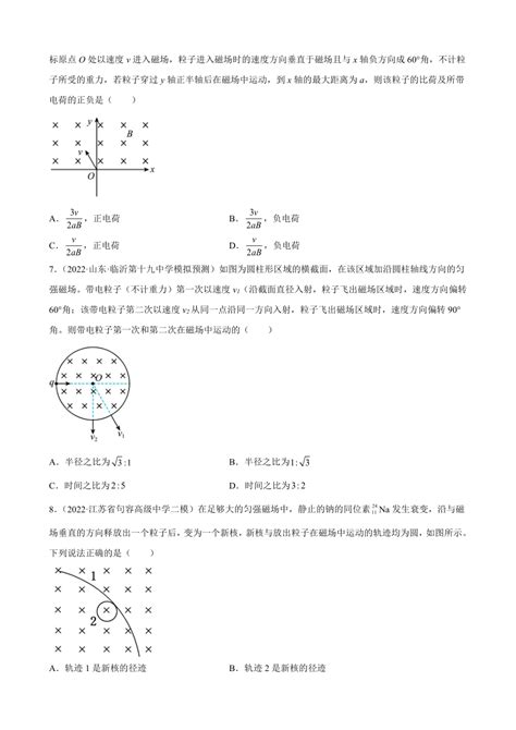 2023届高考物理一轮专题训练：带电粒子在磁场中的运动（word版含答案）21世纪教育网 二一教育