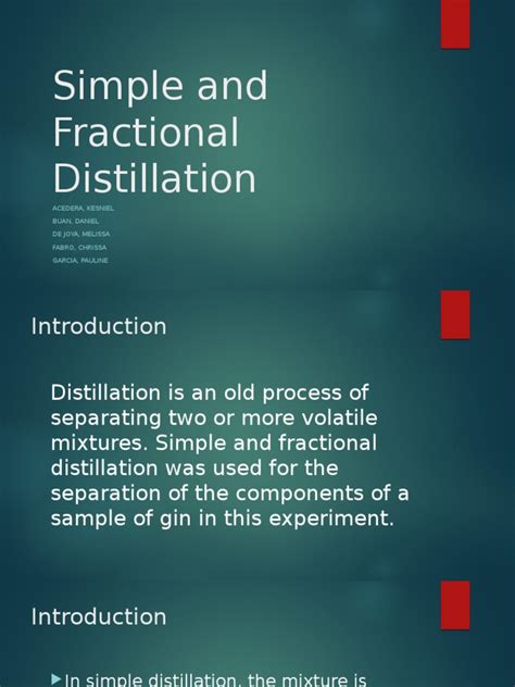 Simple And Fractional Distillation Distillation Phases Of Matter