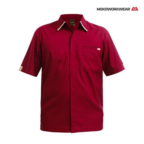 Jual Engineer Workwear Mechanic Workshirt Kemeja Bengkel Maroon Abu Abu