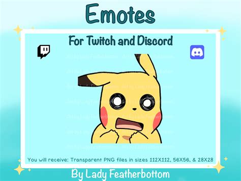 Emote Pikachu Scared Shocked Twitch Discordetc Etsy