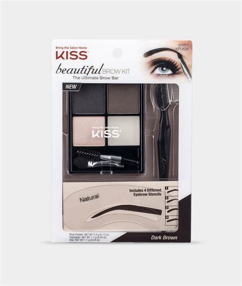 Kiss Beautiful Brow Kit Dark Brown 3 Pc