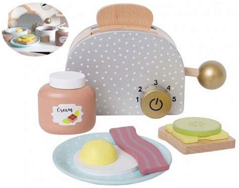 JABADABADO Frühstücks Set mit Toaster aus Holz für Kinderküche