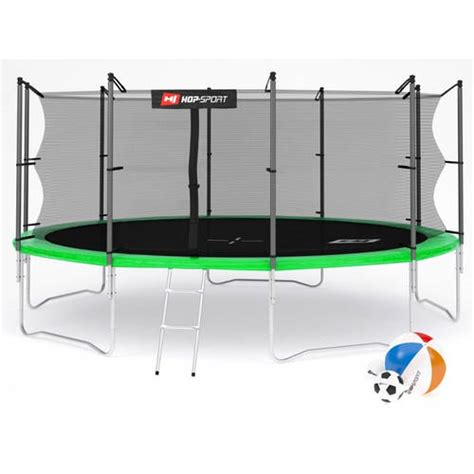 Батут 488 см с внутренней сеткой зеленый Hop-Sport 16ft green 4 ноги ...