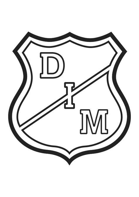 Dibujo para colorear el escudo del Deportivo Independiente Medellín