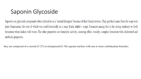 Solution Saponin Glycosides Studypool