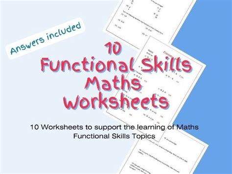 Functional Skills Maths Revision Worksheets Teaching Resources