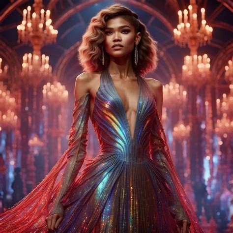 Zendaya In A Holographic Gown Ai Generated Artwork Nightcafe Creator