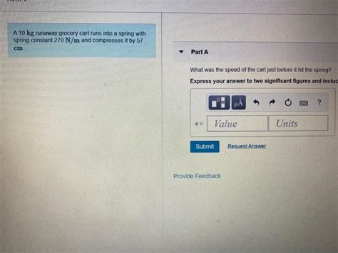 Solved A Kg Runaway Grocery Cart Runs Into A Spring With Chegg