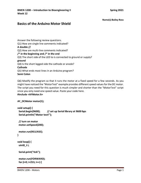 HW10A Bailey Ross BMEN 1208 Introduction To Bioengineering II