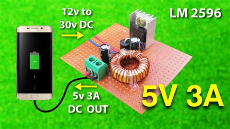 5v 3a Regulator 5 Volt Battery Charger Circuit Diagram Dc To Dc Converter Lm2596 Youtube