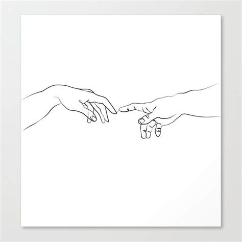 The Creation Of Adam Canvas Print The Creation Of Adam Hand Outline