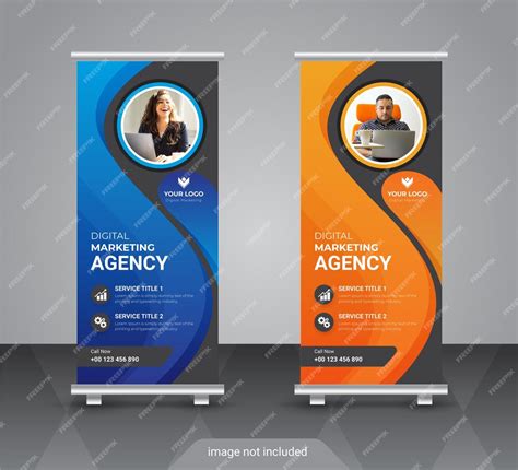 Premium Vector Modern Corporate Colorful Roll Up Standee Banner Design Template