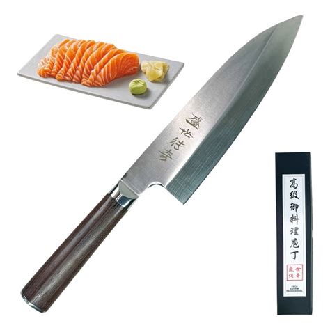 Faca De Sushi Profissional - Faca Profissional Sushi Sashimi Aço Inox Lamina Cozinha Premium ...