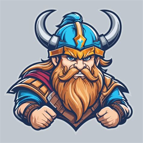 Vector De La Mascota Vikinga Sobre Un Fondo Blanco Vector Premium