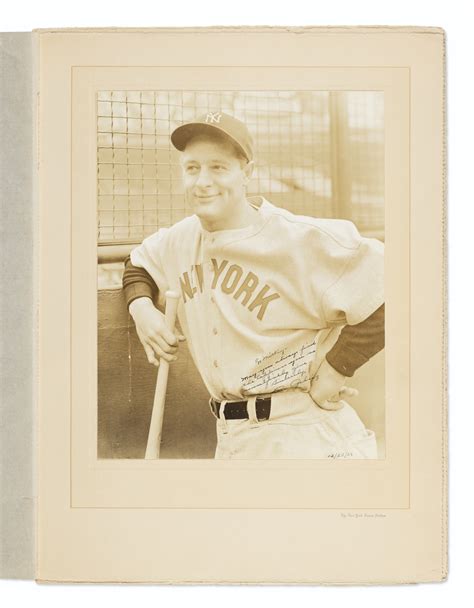 Unique Lou Gehrig Imperial Size New York Times Studio Photograph