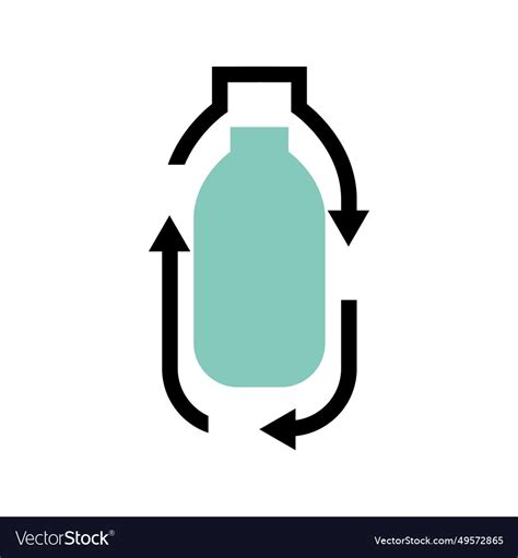 Recycle Plastic Bottle Logo Icon Line Royalty Free Vector