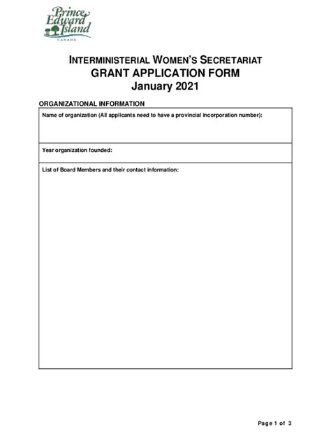 Fillable Online GRANT APPLICATION FORM January 2021 Fax Email Print - pdfFiller