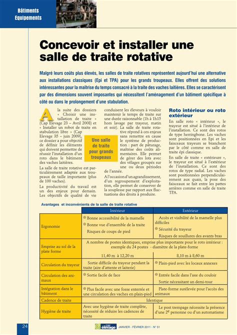 Pdf Concevoir Et Installer Une Salle De Traite Rotative Un Des