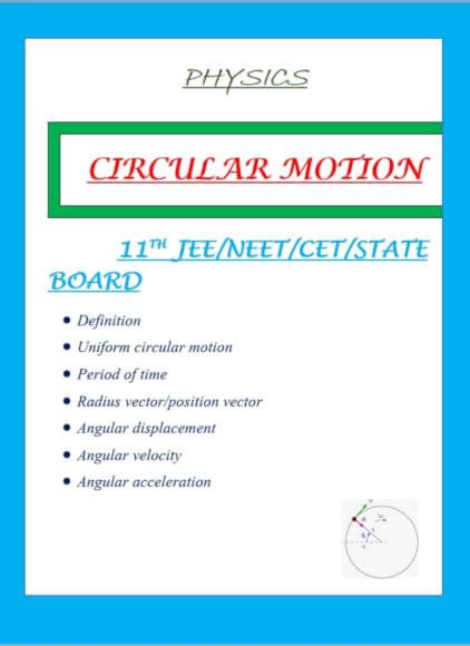 Circular Motion Notes Pdf Class Circular Motion Handwritten Notes