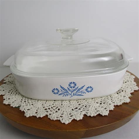 Vintage Corningware Casserole With Lid 10 Inch Blue Cornflower Etsy