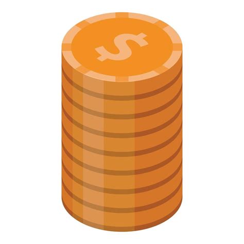 Coin stack icon, isometric style 15199288 Vector Art at Vecteezy