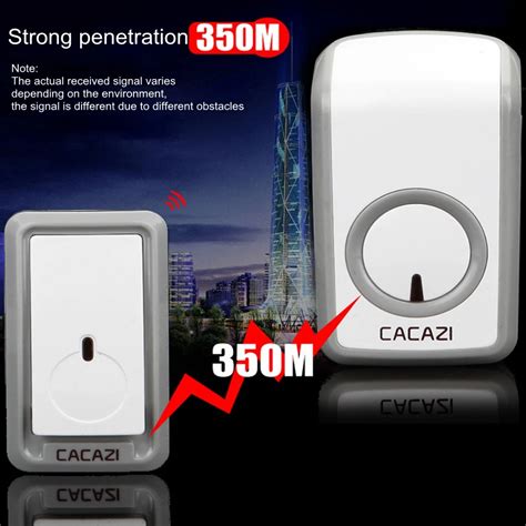 Doorbell Waterproof Wireless 1 Button 1 Receiver EU CACAZI Sonnette